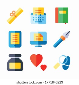 imple Set Literature Vector Color Icons