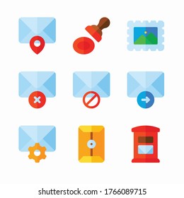imple Set Mail Vector Color Icons. Color with Editable stroke