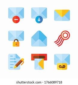 imple Set Mail Vector Color Icons. Color with Editable stroke