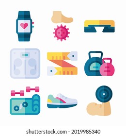 imple Set Pilates Vector Color Icons
