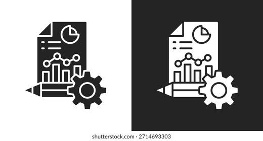 Icono De Implementación En Estilo Glifo Blanco Y Negro