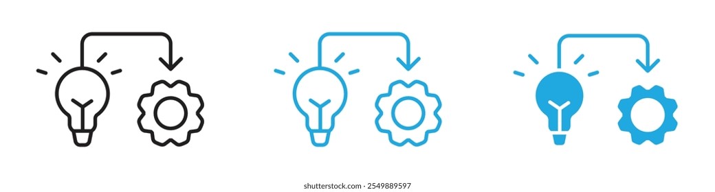 Implement icon Outline vector line set