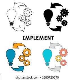 Implement icon set. Simple element from business administration icons collection. Creative Implement icon ui, ux, apps, software and infographics.