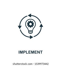 Implement icon. Simple element from business administration icons collection. Creative Implement icon ui, ux, apps, software and infographics.
