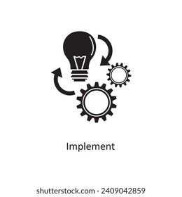 Implementieren Sie das Symbol. Einfaches Element-Flachsymbol, Implement-Symbol für Site- und App-Entwicklung, Vektorgrafik.eps