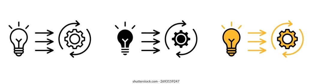 Implementar ícone vetor. otimização de processo e desenvolvimento estratégico para símbolo de eficiência. ilustração vetorial.