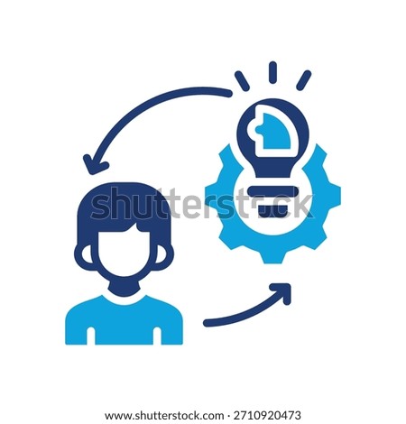 Implement Solution Icon Mixed Vector Illustration