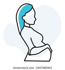 Implement supportive belly panels for maternity wear innovation, offering pregnant individuals enhanced comfort and support during various activities. svg