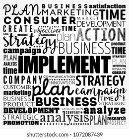 Implement word cloud collage, business concept background