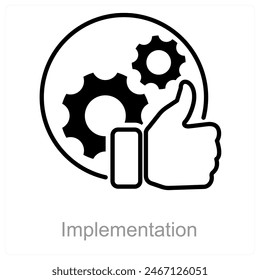 Implementation and action icon concept