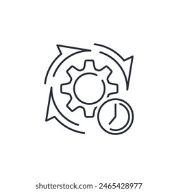 Implementation, adaptation, application.Vector linear icon isolated on white background.