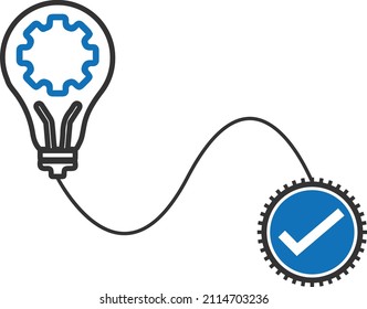 Implementation blue line icon vector 