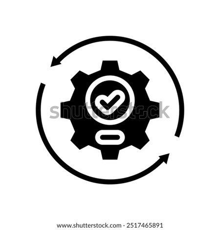 implementation business process glyph icon vector. implementation business process sign. isolated symbol illustration
