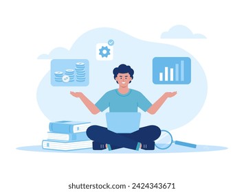 Implementation of business projects and business development trending concept flat illustration