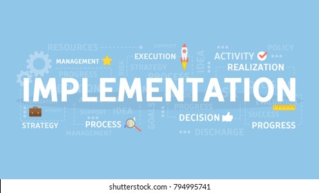 Implementation concept illustration. Idea of innovation and development.