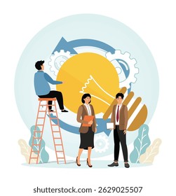 Implementation concept. A team collaborating on a project Implementation, reflecting creativity and innovative teamwork. 