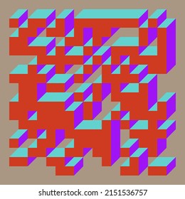 Implementation of Edward Zajec’s “Il Cubo” from 1971. Essentially a Truchet tile set of 8 tiles and rules for placement art illustration