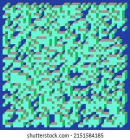 Implementation of Edward Zajec’s “Il Cubo” from 1971. Essentially a Truchet tile set of 8 tiles and rules for placement art illustration