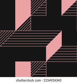 Implementación de "Il Cubo" de Edward Zajec desde 1971. Esencialmente un conjunto de mosaico de Truchet de 8 baldosas y reglas para la ilustración de arte de colocación