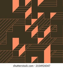 Implementation of Edward Zajec’s “Il Cubo” from 1971. Essentially a Truchet tile set of 8 tiles and rules for placement art illustration