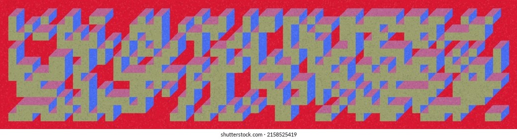 Umsetzung von Edward Zajec's "Il Cubo" von 1971. Im Wesentlichen eine Reihe von Truchet-Fliesen und Regeln für die Platzierung von Kunstillustrationen