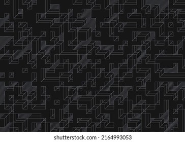 Implementación de "Il Cubo" de Edward Zajec desde 1971. Esencialmente un conjunto de mosaico de Truchet de 8 baldosas y reglas para la ilustración de arte de colocación
