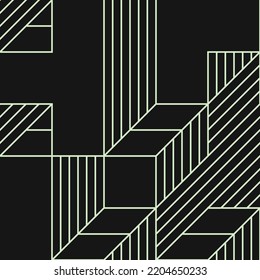 Implementation of Edward Zajec’s “Il Cubo” from 1971. Essentially a Truchet tile set of 8 tiles and rules for placement art illustration