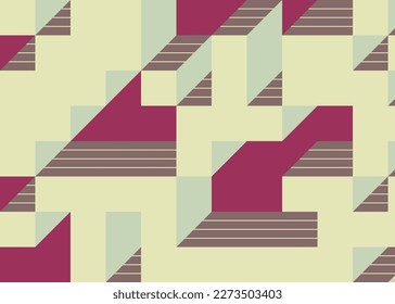 Implementación de "Il Cubo" de Edward Zajec desde 1971. Esencialmente un conjunto de mosaico de Truchet de 8 baldosas y reglas para la ilustración de arte de colocación