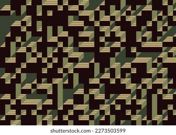 Implementación de "Il Cubo" de Edward Zajec desde 1971. Esencialmente un conjunto de mosaico de Truchet de 8 baldosas y reglas para la ilustración de arte de colocación