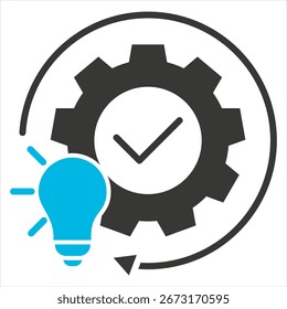 Implementation Glyph Blue Grey Single Icon Illustration