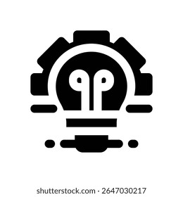 implementation glyph icon. Strong and solid vector icon for websites, mobile interfaces, presentations, and visual branding. High quality and easy to edit.