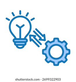 Implementierungssymbol Blau Dualtone Design, Vektorgrafik