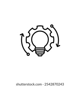 Ícone de implementação. ícones preenchidos e traçado de linha