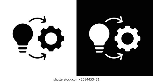 Implementation icon in flat style, filled black symbol