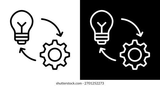 Ícone De Implementação Da Ilustração De Vetor De Estilo Preto-E-Branco De Linha

