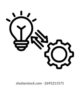 Implementation Icon Line Design Vector Illustration