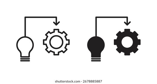 Diseño gráfico de estilo de línea de icono de implementación. Vectores editables.