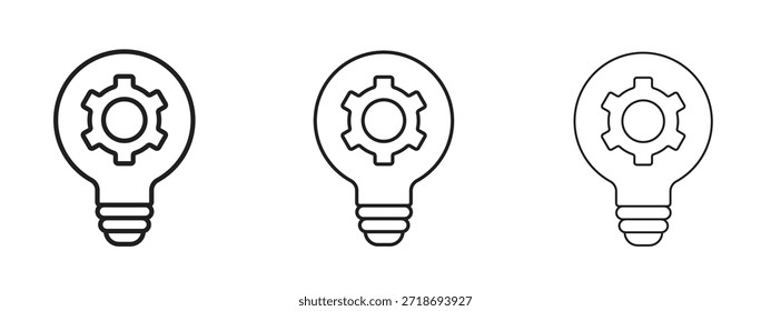 Conjunto de pictogramas negros con el logotipo del icono de implementación. arte de contorno de línea delgada.