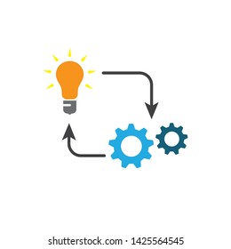 implementation icon, logo design template