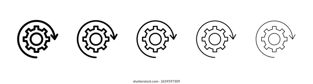 Icono de implementación o estilo negro del contorno de la ilustración del logotipo