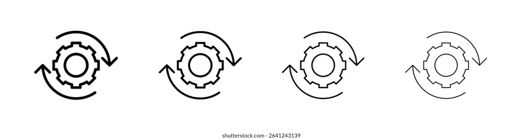 Implementation icon Outline sign symbol set
