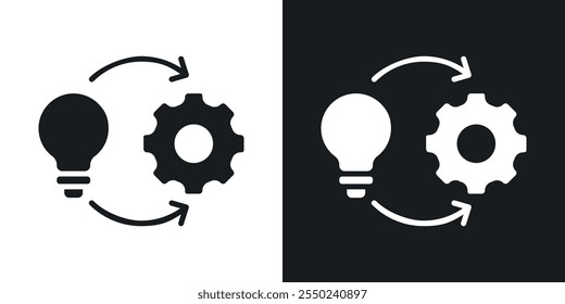 Ícone de implementação empacotado em preto.