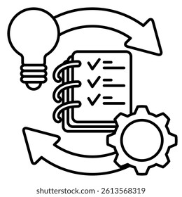 Implementation icon represented by Implementation symbol Line style.