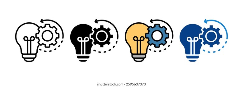 Implementation Icon Set Multiple Style Collection