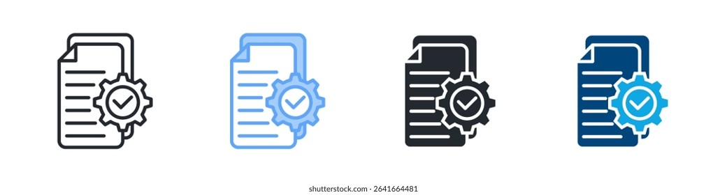 Implementation Icon Set Multiple Style. Design In Outline, Blue, Glyph, Dualtone