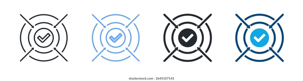 Implementation Icon Set Multiple Style. Designed In Outline, Blue, Glyph, Dual Tone