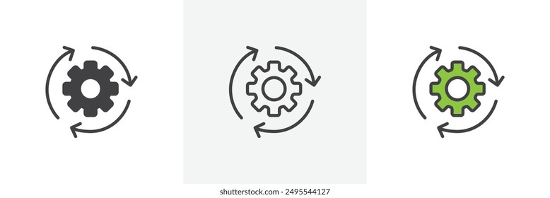 Implementation icon symbol collection on white background.