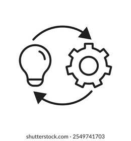 Implementation icon. thin stroke and solid.