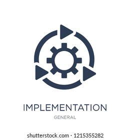 implementation icon. Trendy flat vector implementation icon on white background from general collection, vector illustration can be use for web and mobile, eps10