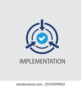 Implementation icon. Trendy modern flat linear vector implementation icon on white background from thin line general collection, editable outline stroke vector illustration